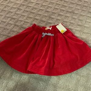 Mini Boden Red Corduroy Floral Twirl Skirt Sz 5-6y NEW NWT